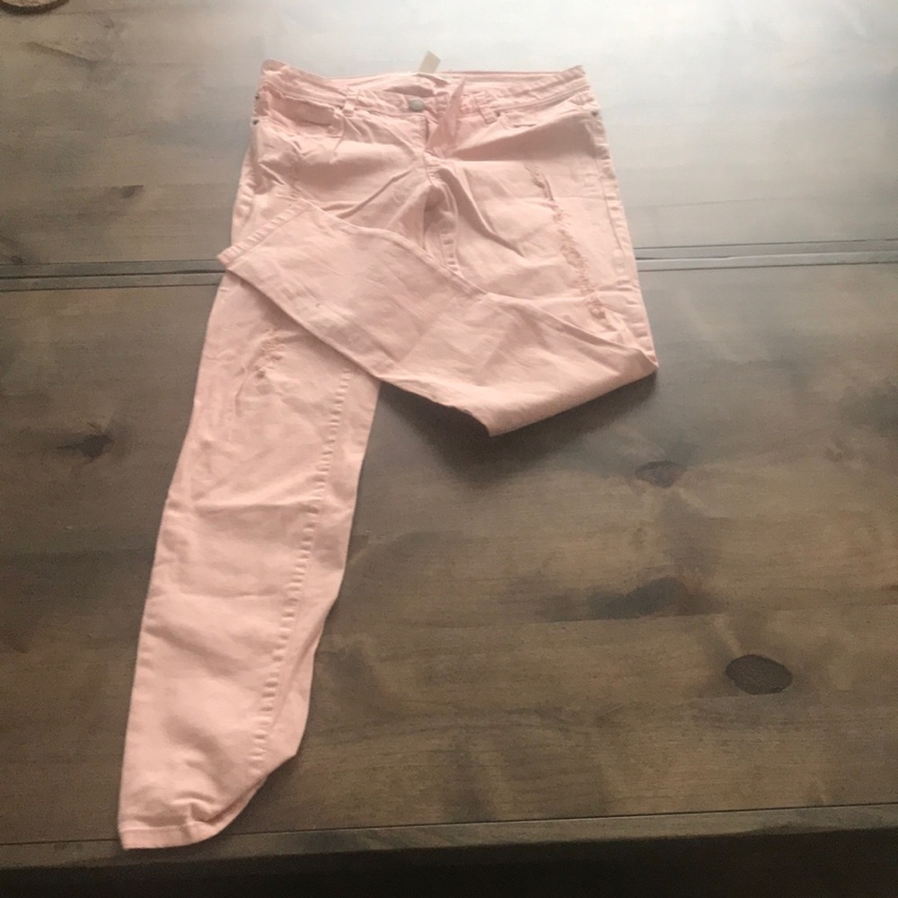 Light coral color jeans